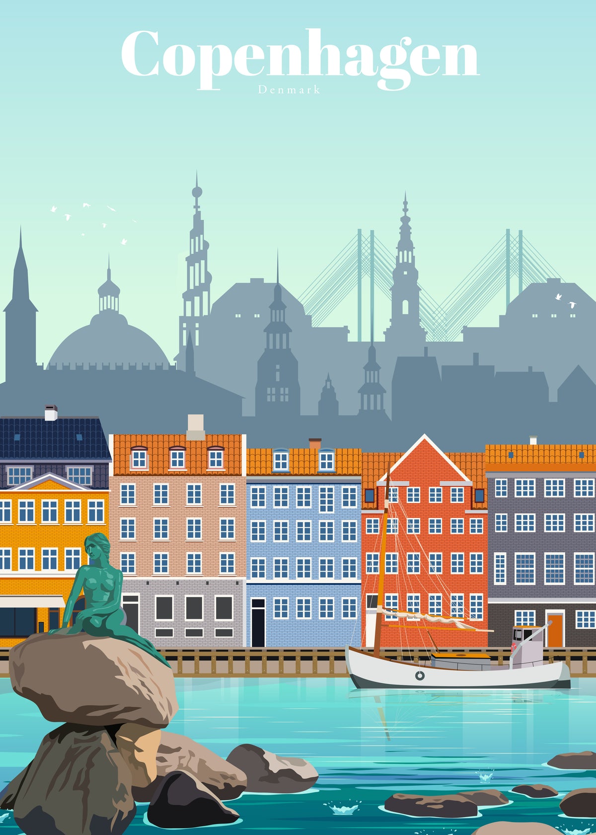 Travel to Kobenhavn - Unframed art print