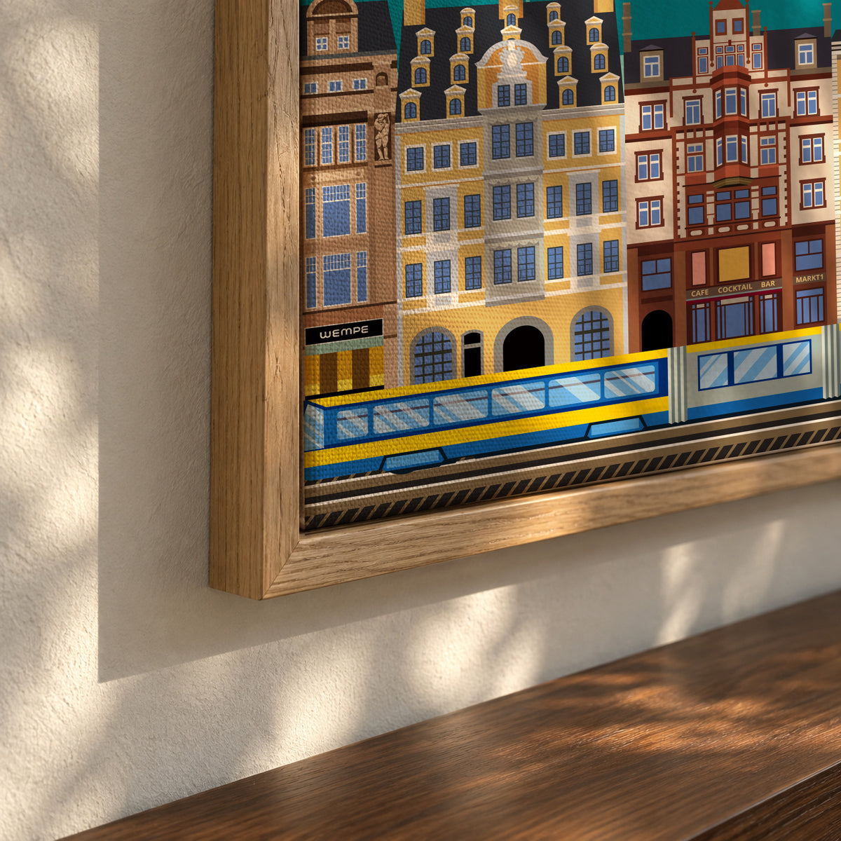 Travel to Leipzig - Framed canvas detail
