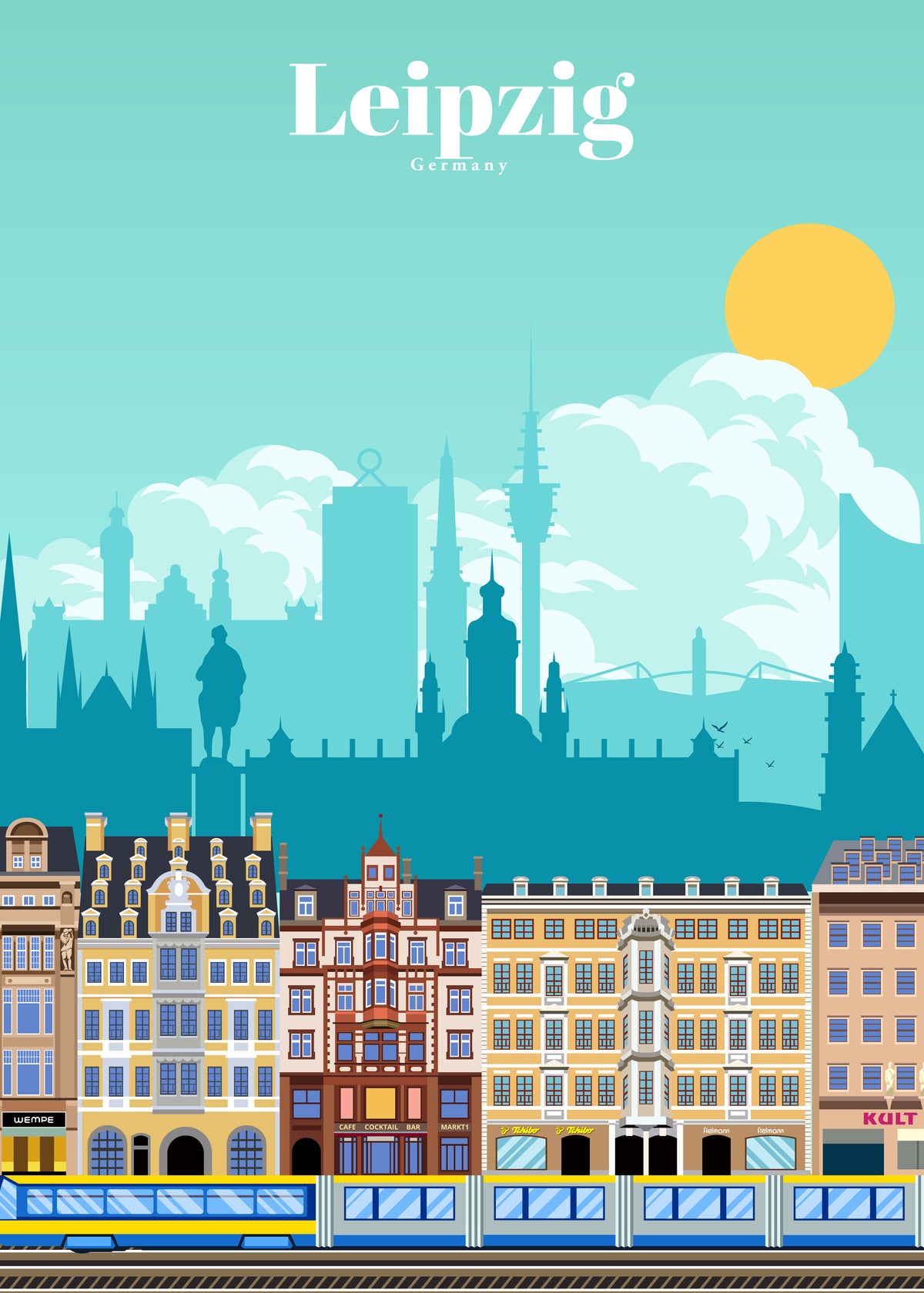 Travel to Leipzig - Unframed art print