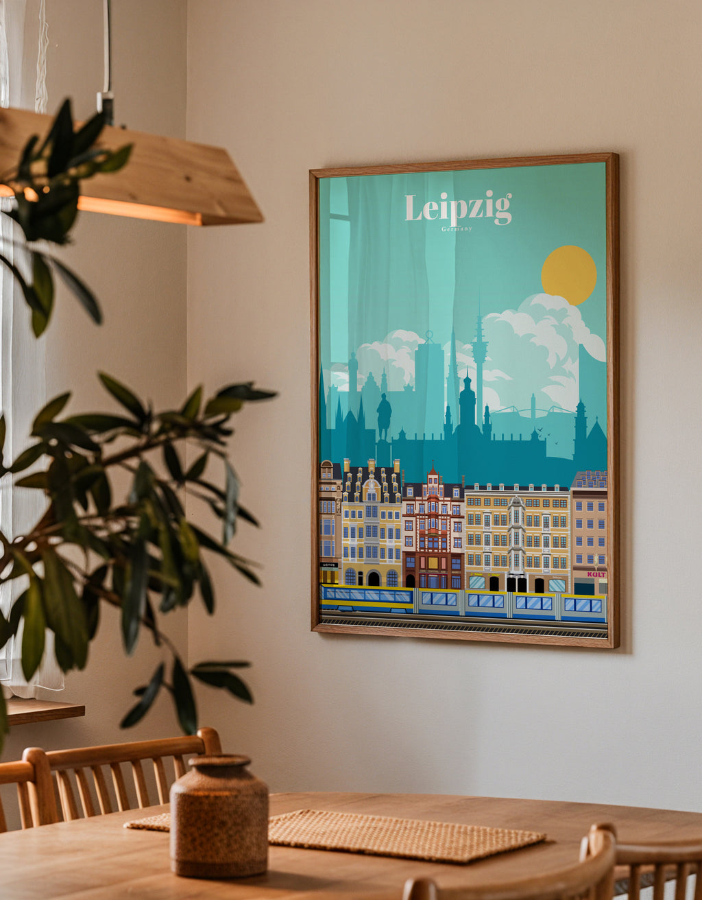 Travel to Leipzig - Framed poster detail