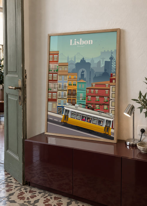 Travel to Lisbon - Poster en ambiente