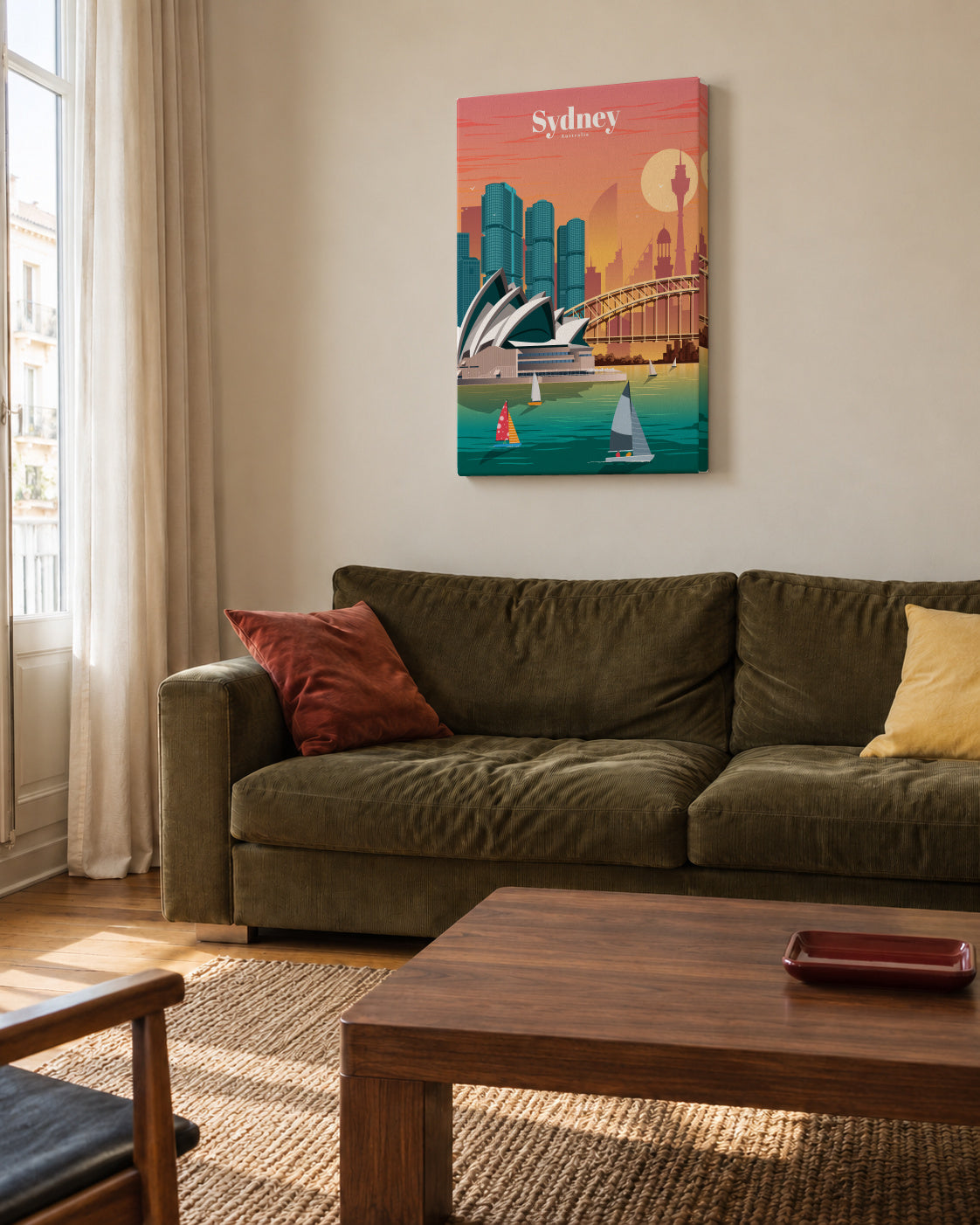 Travel to Sydney - Unframed canvas in an interior