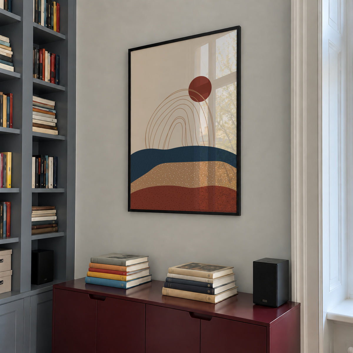 AbstractHill - Framed poster in an interior
