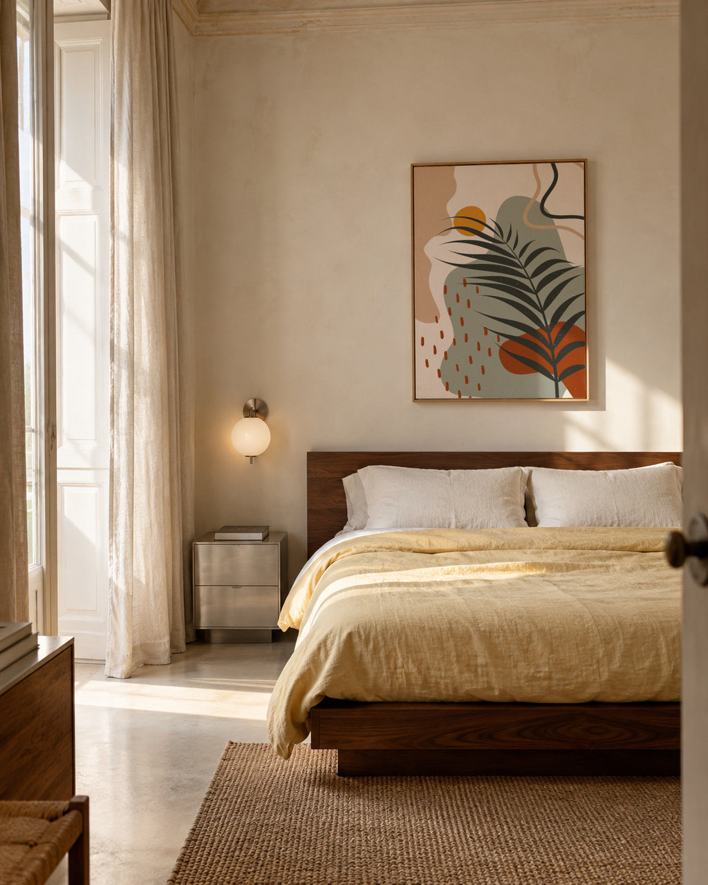 Abstract Botany - Framed canvas in an interior