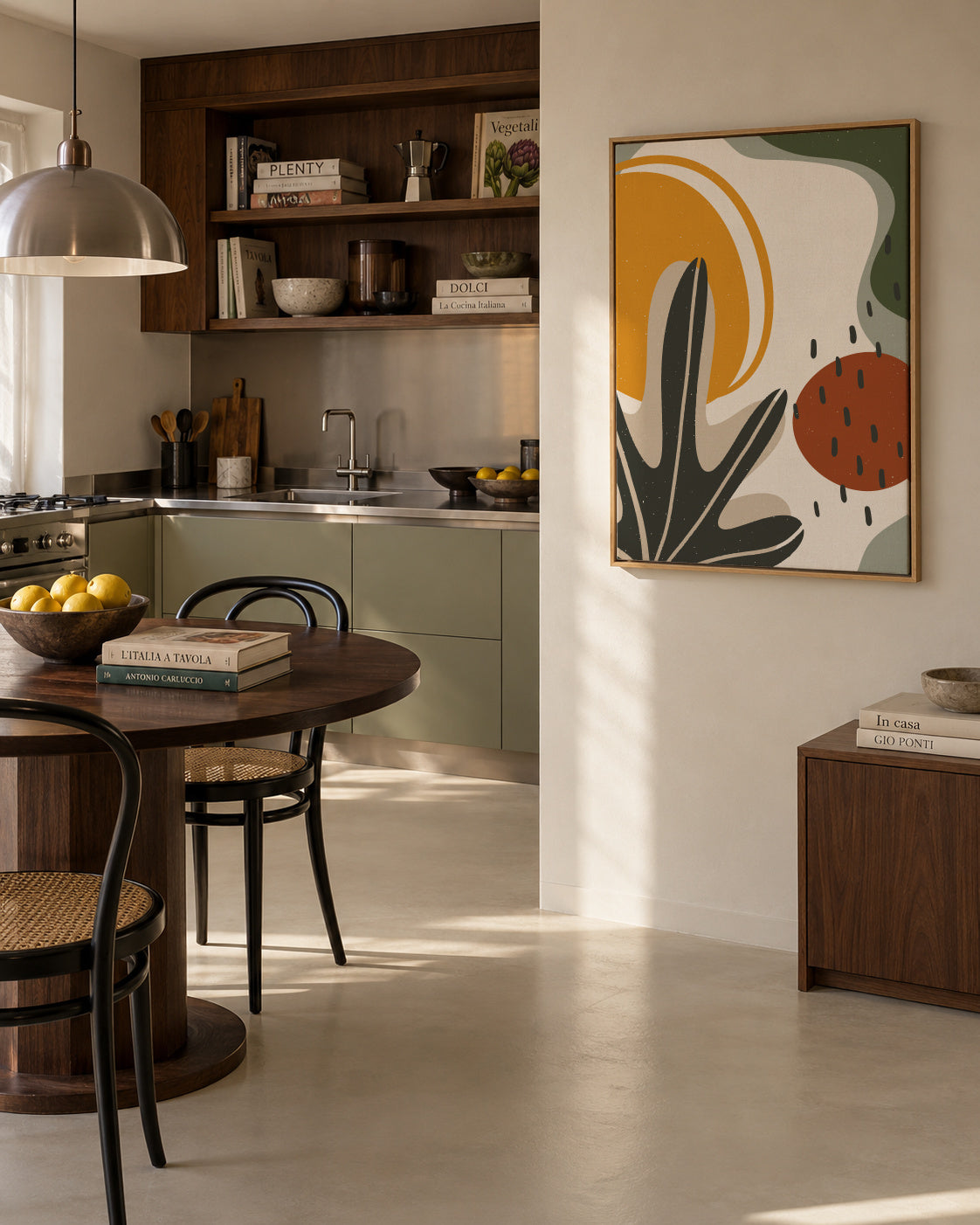 Abstract Botany2 - Framed canvas in an interior