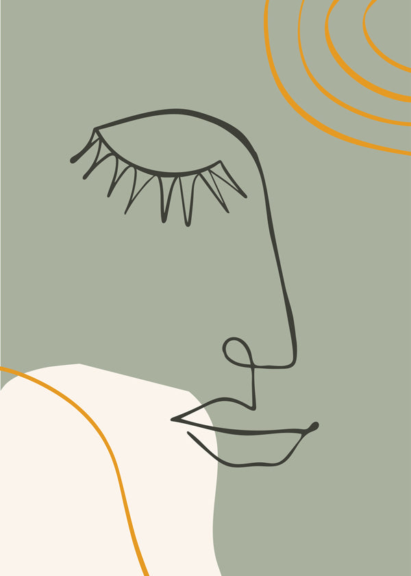 Closed Eyes-Line Art