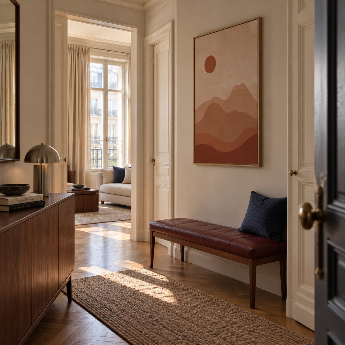 Landscape Sun - Framed canvas in an interior