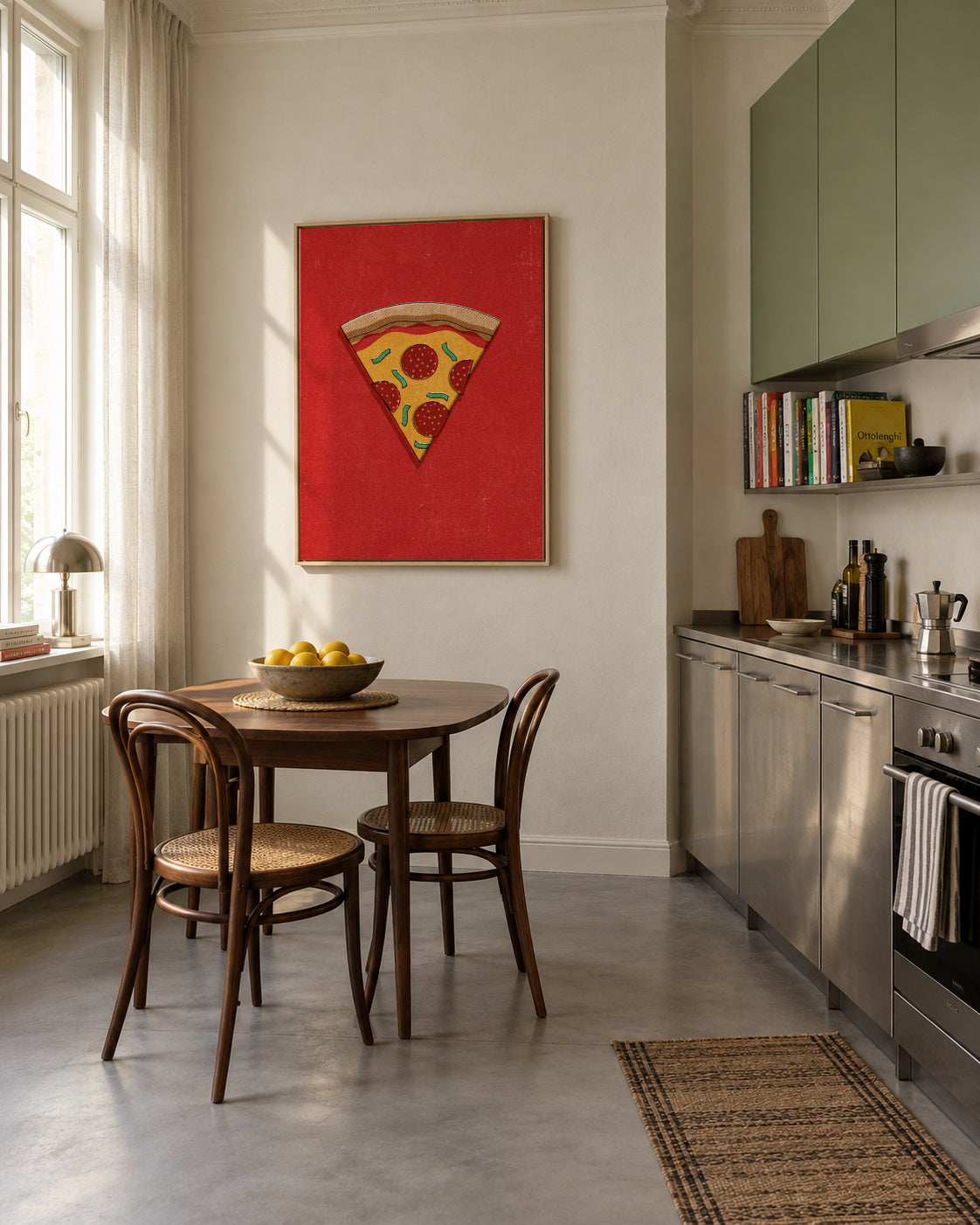 FAST FOOD / Pizza - Framed canvas in an interior