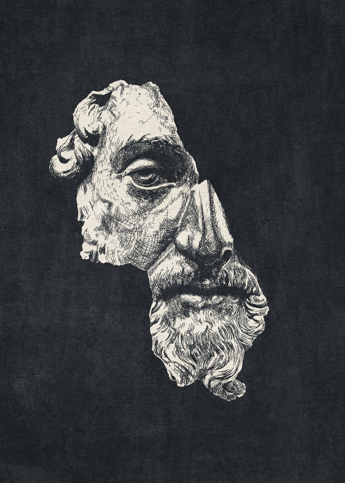 MARCUS AURELIUS / Ink - Dark - Unframed art print