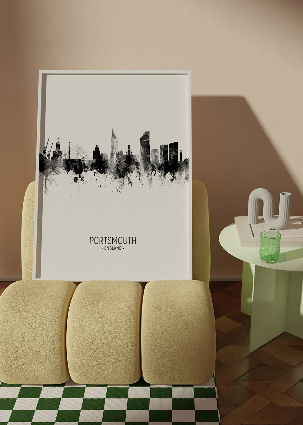 Portsmouth Skyline blanco y negro