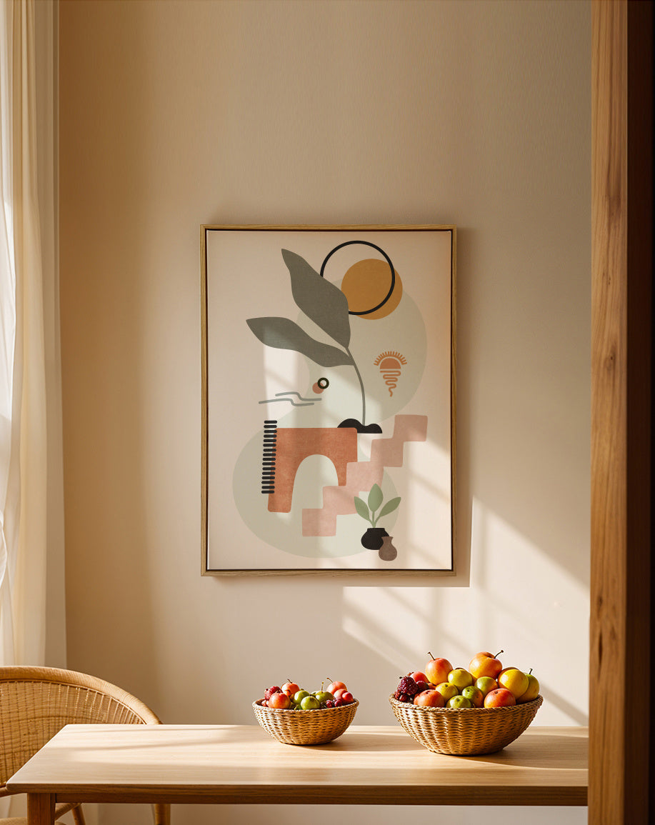 Tropical Villa 11 - Framed canvas in an interior