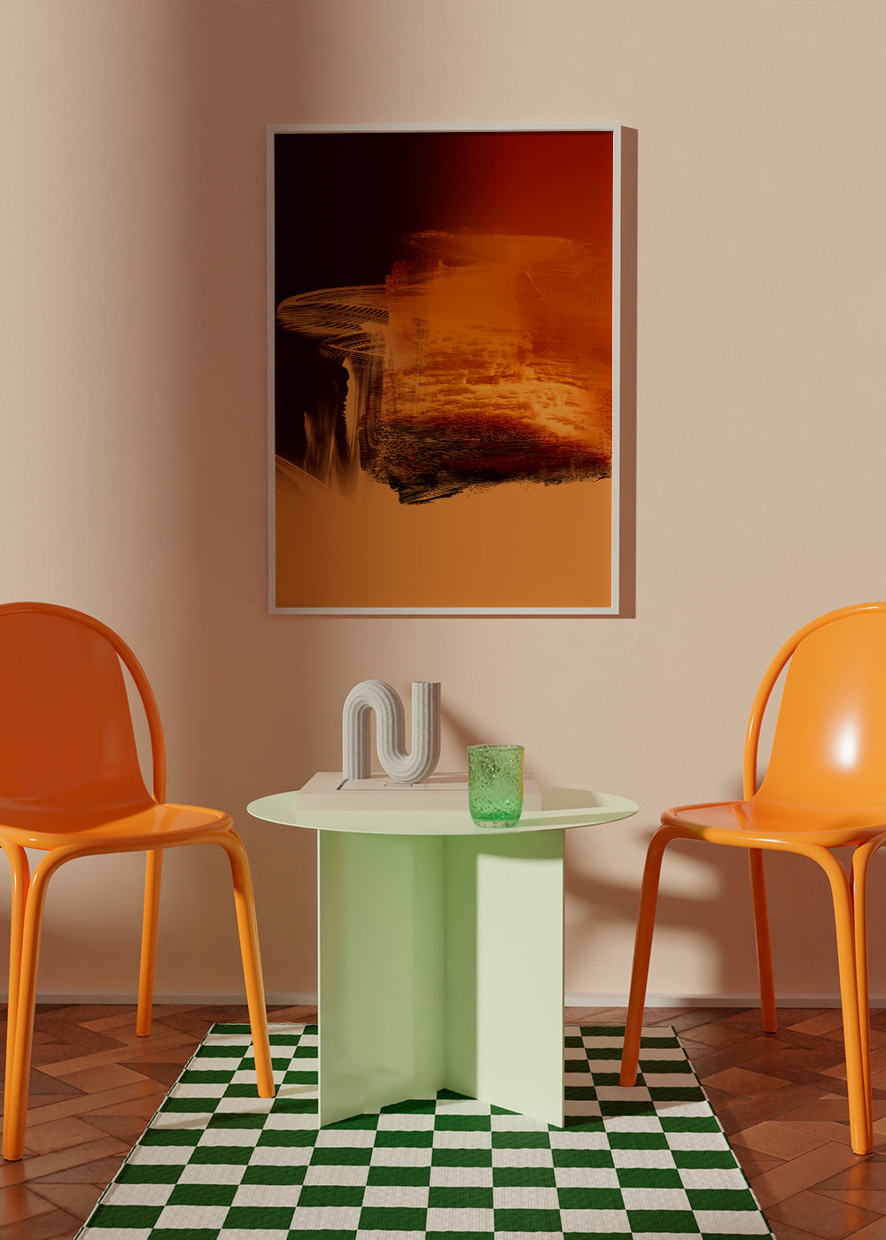 Expressive Fiery Orange Abstract