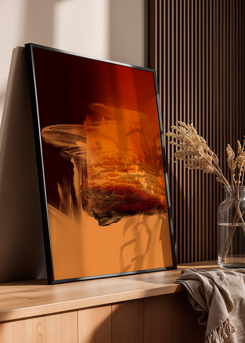 Expressive Fiery Orange Abstract