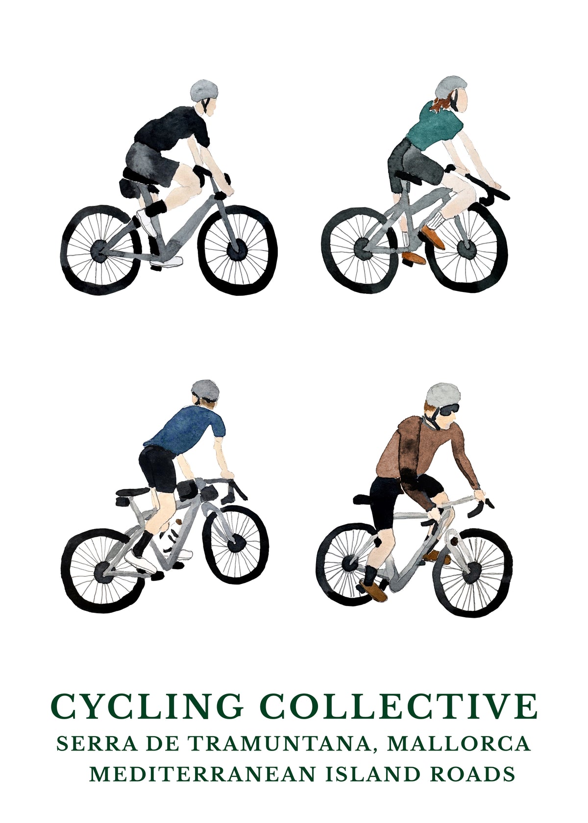 Mallorca Cycling Collective - Unframed art print