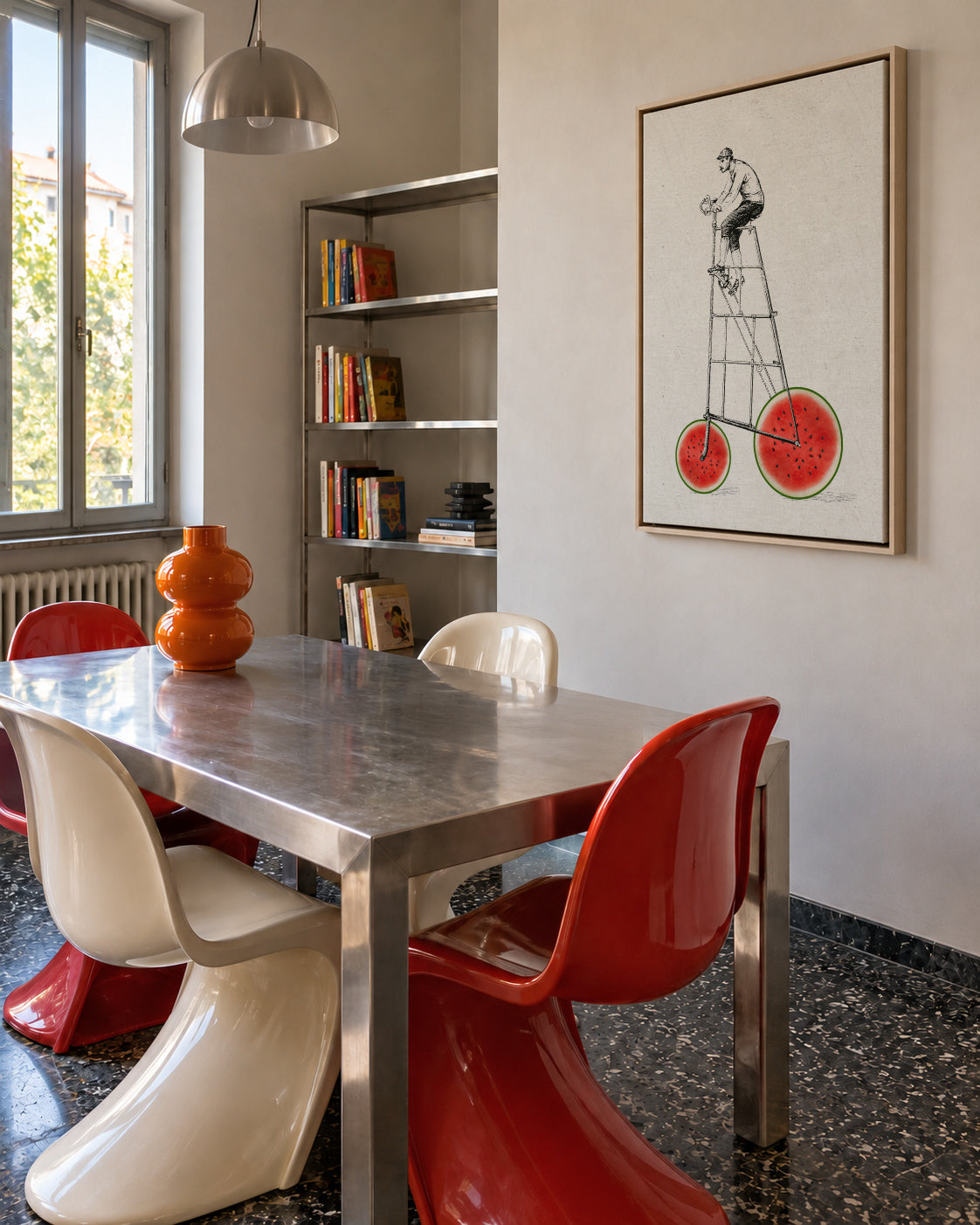 Melon bike - Framed canvas in an interior