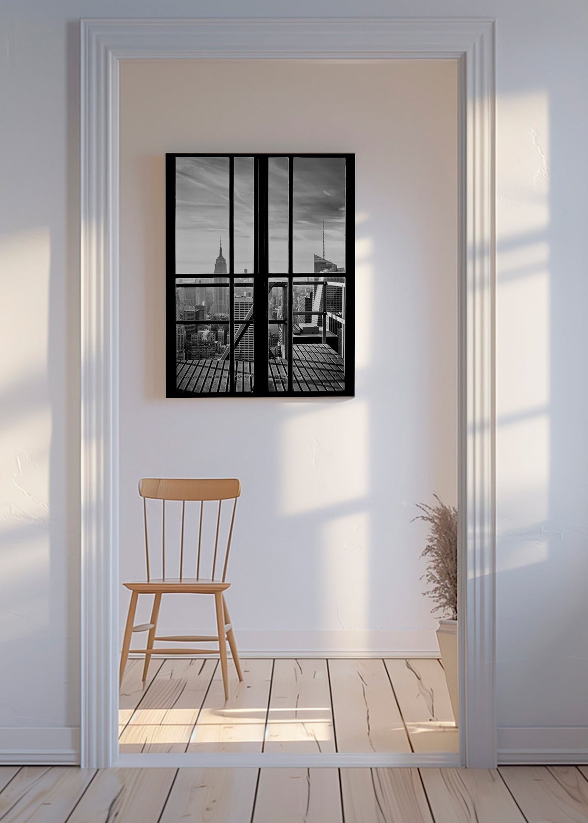 Stadtbild durch ein Fenster – Canvas