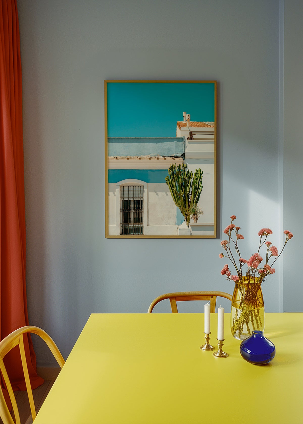 Botanischer Druck: mediterrane Fassade mit Kaktus – Product3