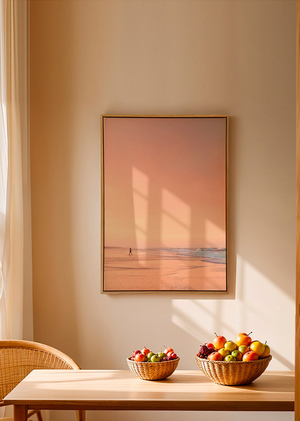 Landschaftskunst: Pastellstrand bei Sonnenaufgang – Canvas1