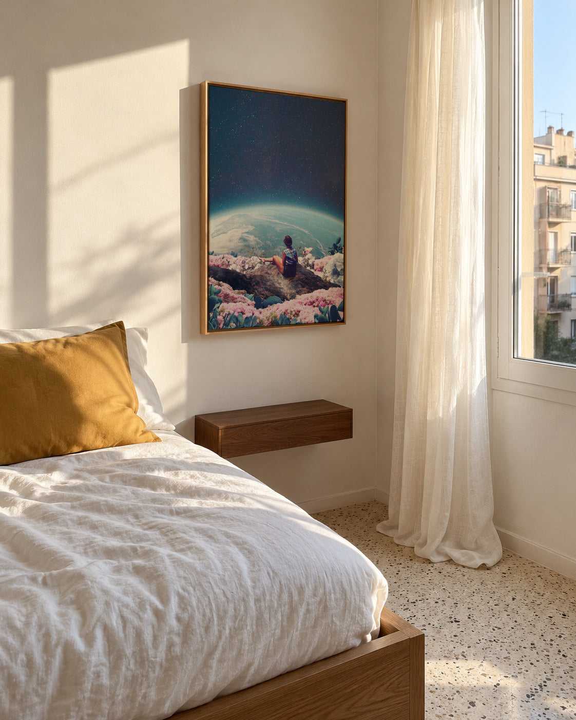 My World Blossomed When I Loved You - Framed canvas in an interior