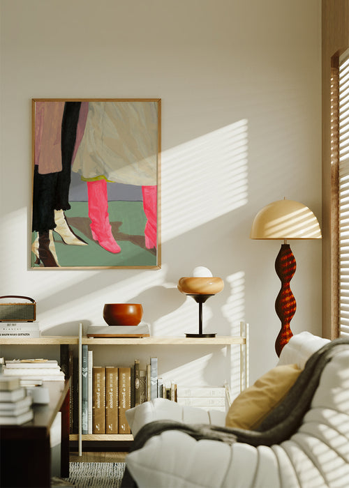 Siblings II - Framed poster in an interior