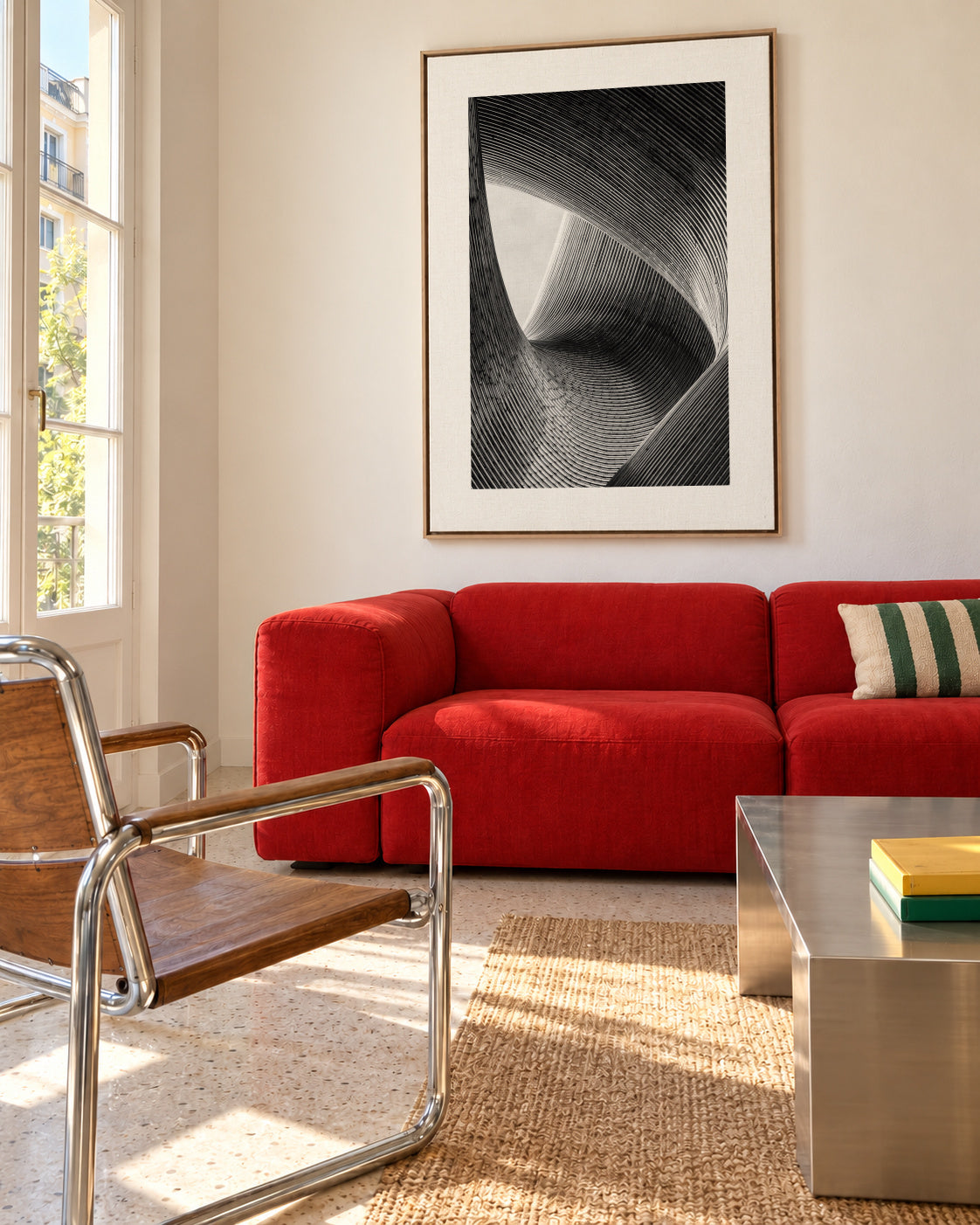 lines - Framed canvas in an interior