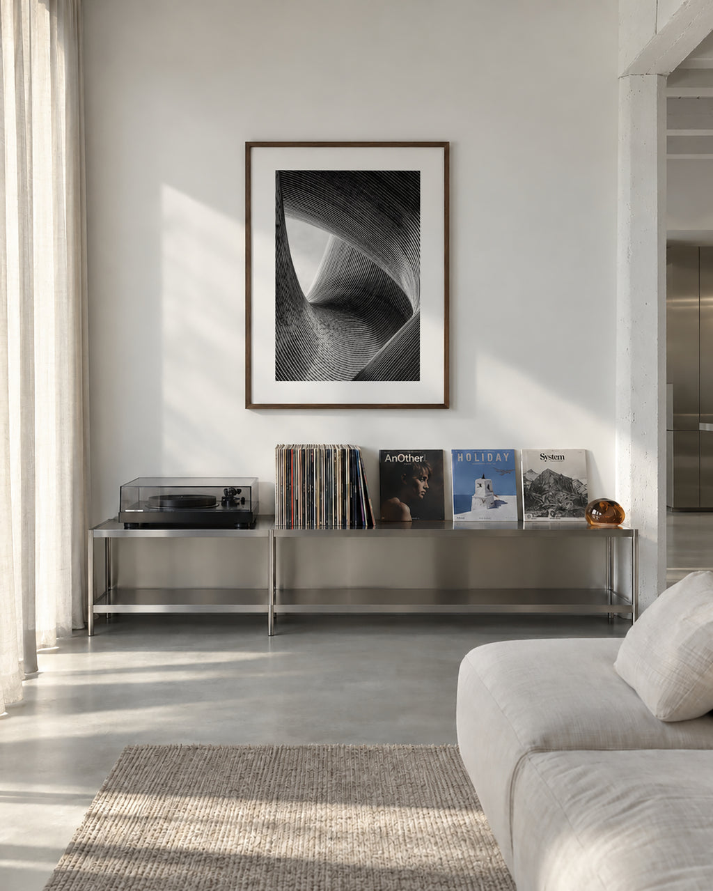 lines - Framed poster in an interior
