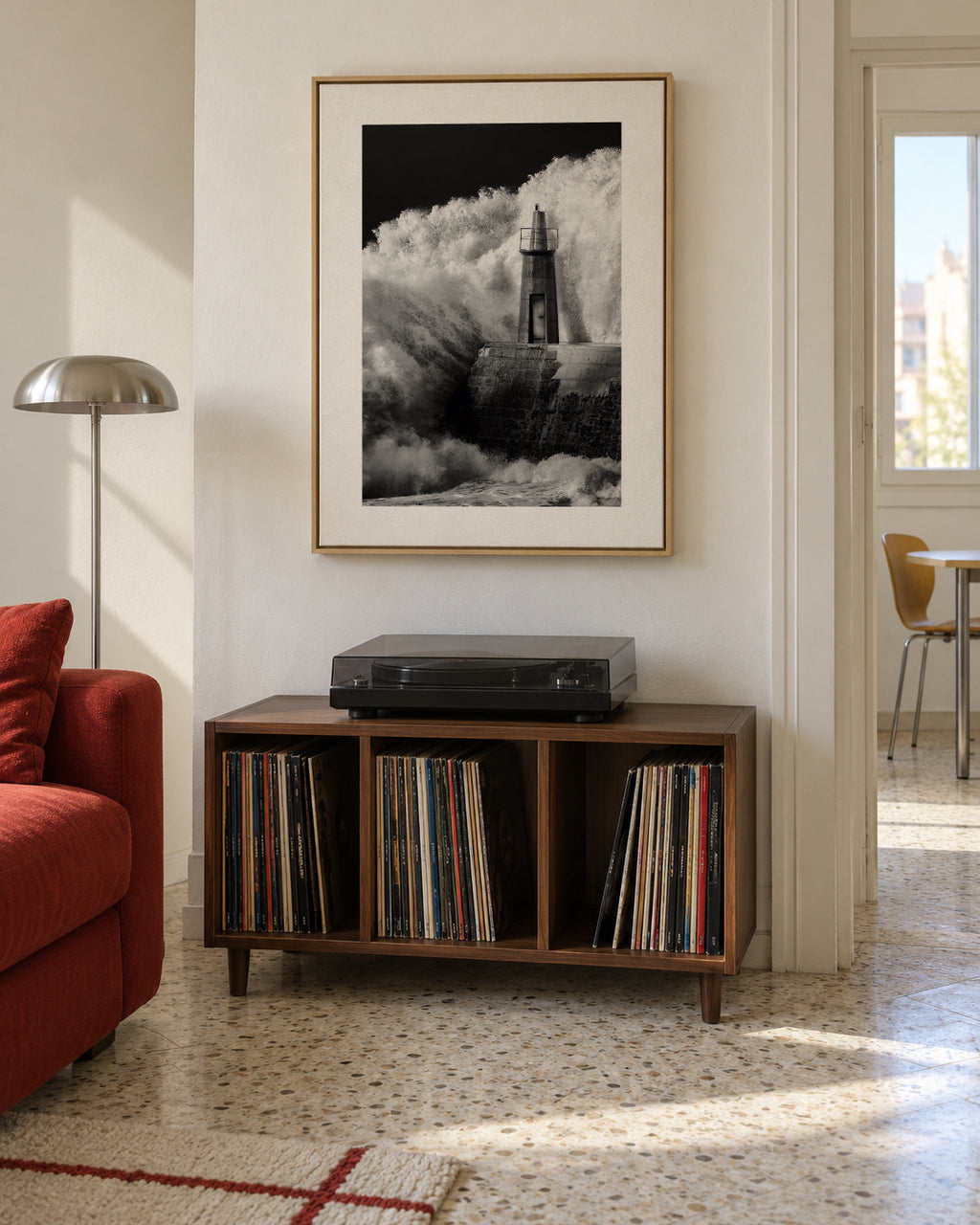 The lighthouse - Framed canvas in an interior