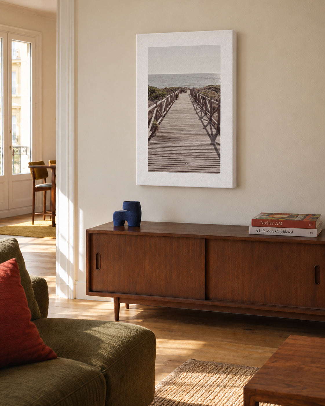 Beach VII - Unframed canvas in an interior