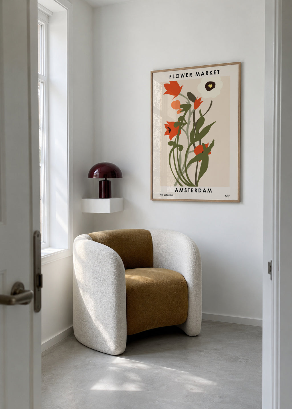 Flower Market Amsterdam - Framed poster in an interior