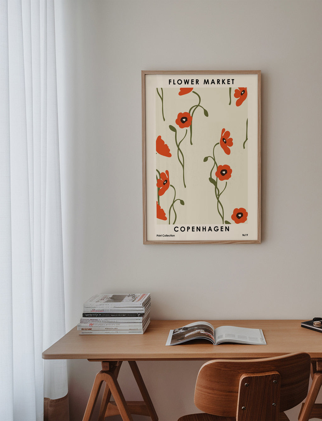 Flower Market Copenhagen - Framed poster in an interior