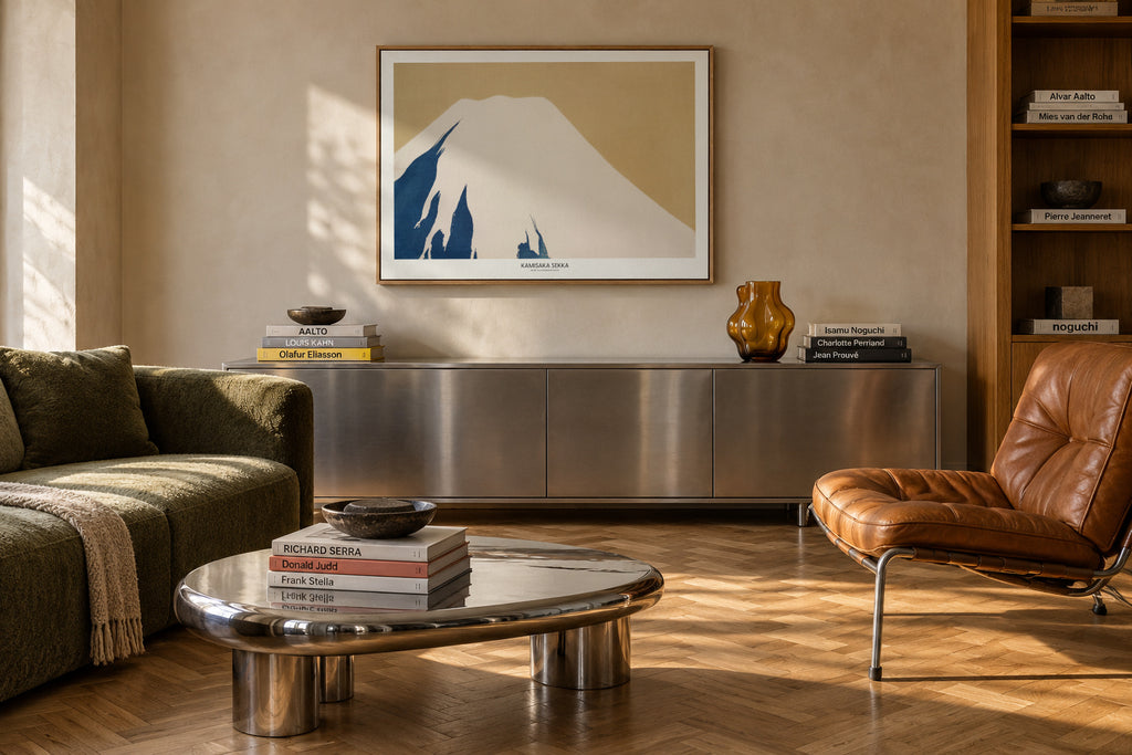 Mount Fuji From Momoyogusa - Framed canvas in an interior