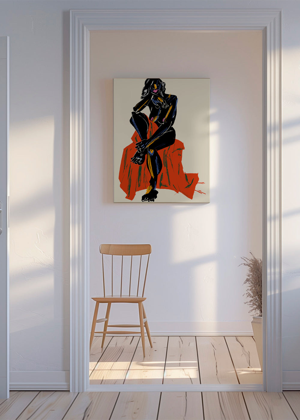 Woman Resting Her Chin On Her Hand Dark - Francesco Gulina