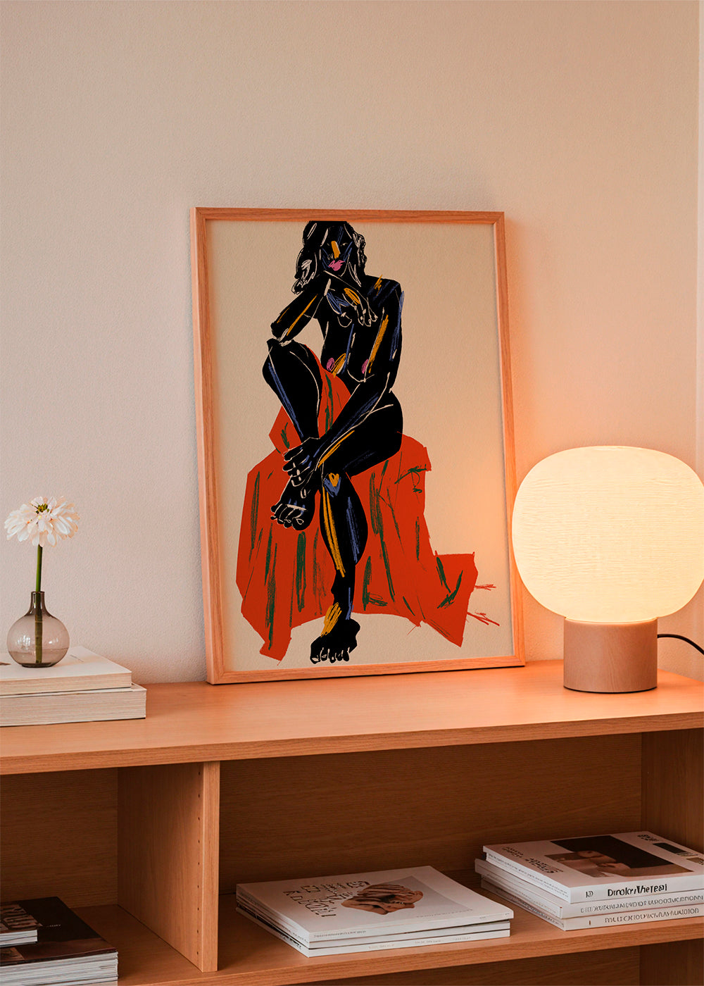 Woman Resting Her Chin On Her Hand Dark - Francesco Gulina