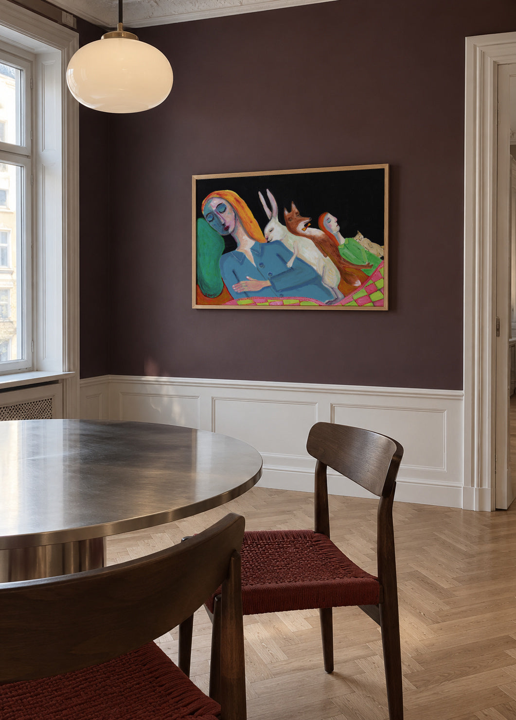 Five in the Bed - Framed poster in an interior