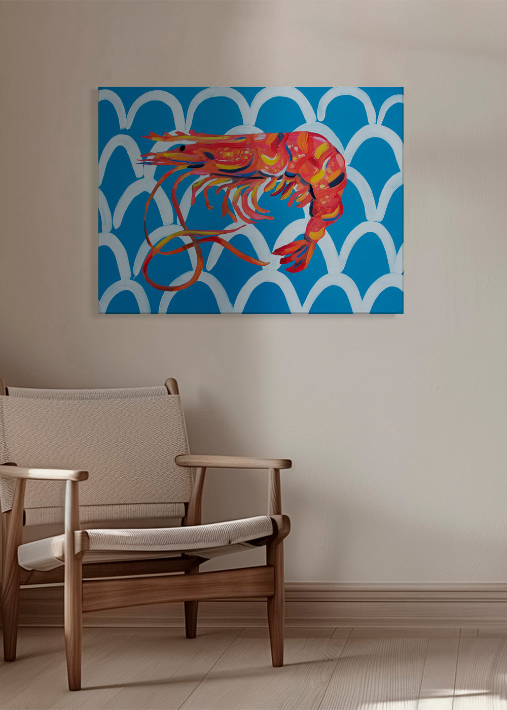 Prawn On Blue Wavey - Alice Straker