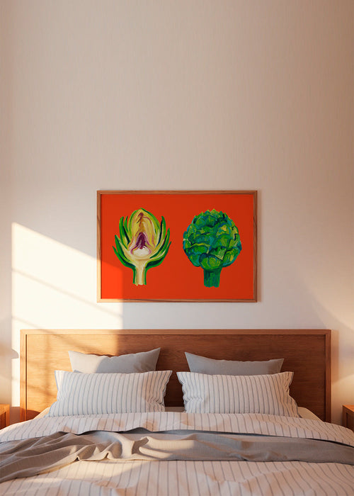 Artichokes On Orange - Alice Straker