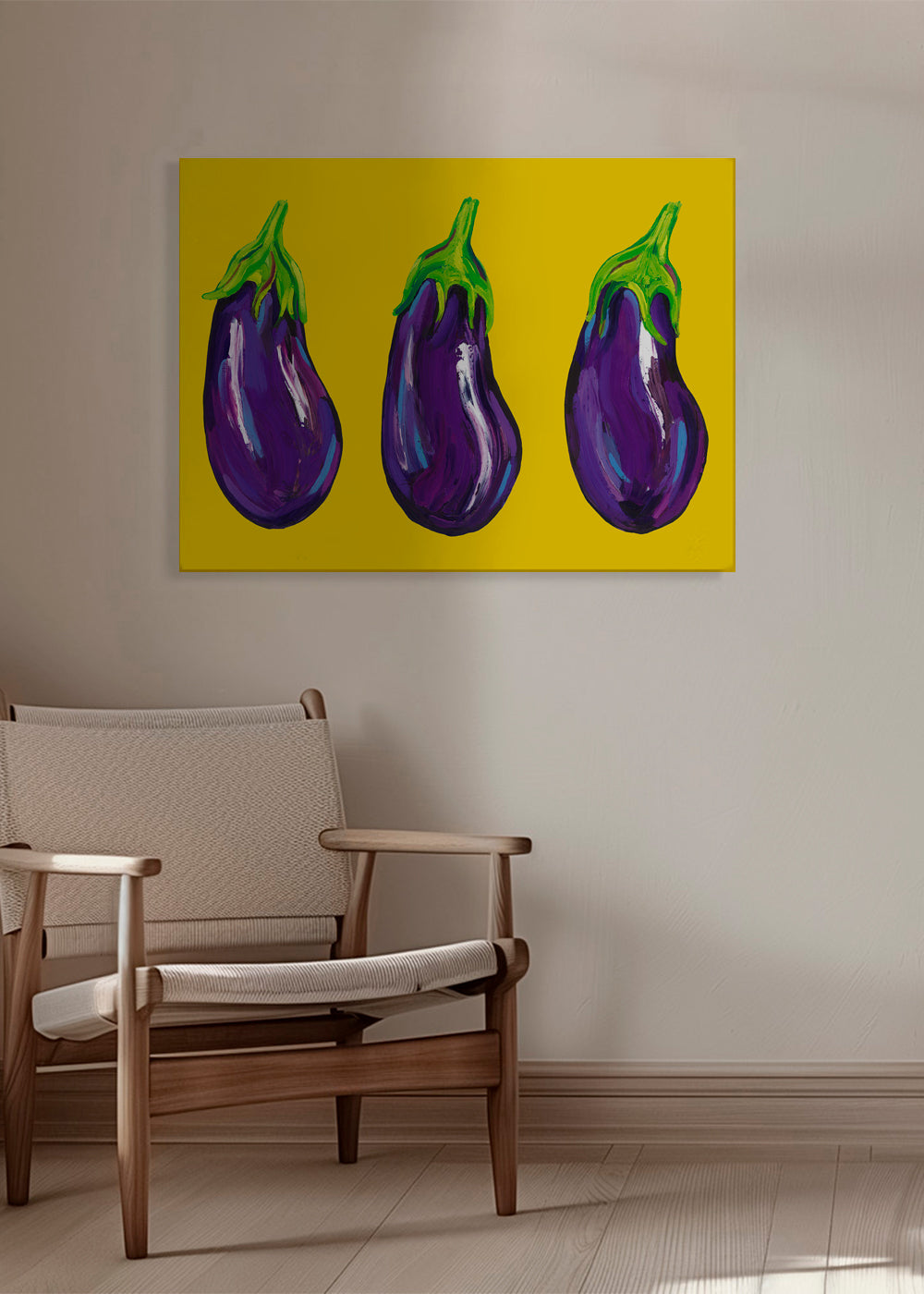 Aubergines On Yellow - Alice Straker