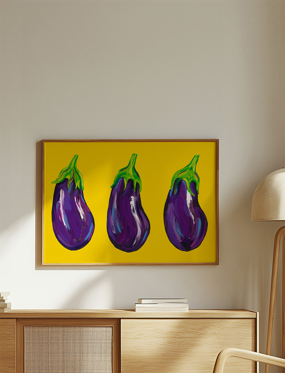 Aubergines On Yellow - Alice Straker