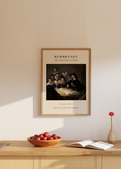 The Anatomy Lesson of Dr Nicolaes Tulp Exhibition - Rembrandt - Framed poster in an interior