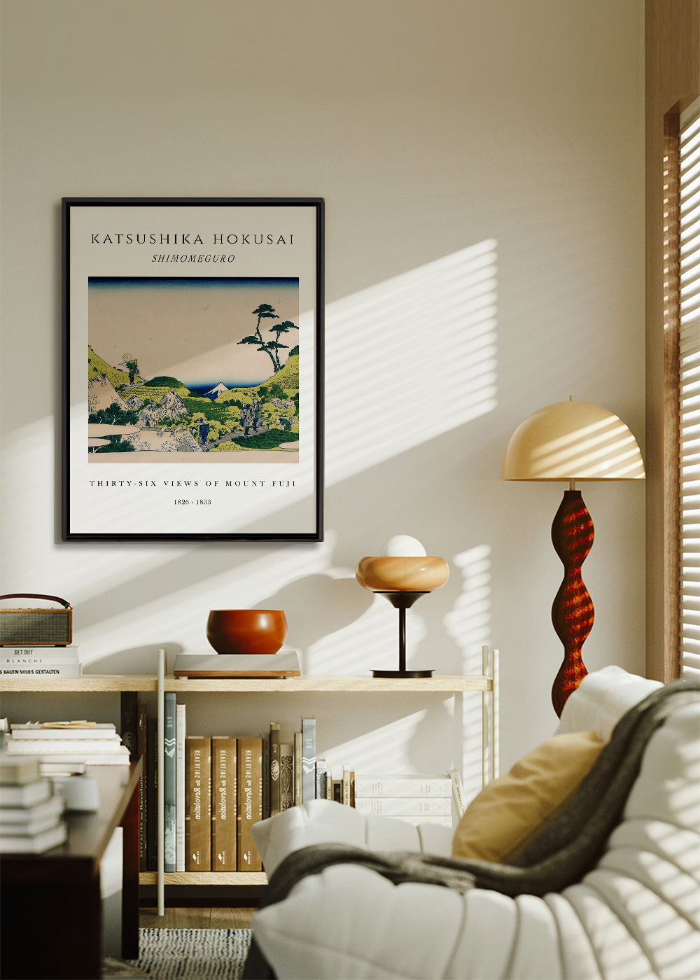 Shimomeguro Exhibition White - Katsushika Hokusai