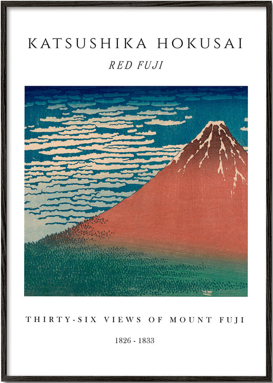 Red Fuji Exhibition White - Katsushika Hokusai