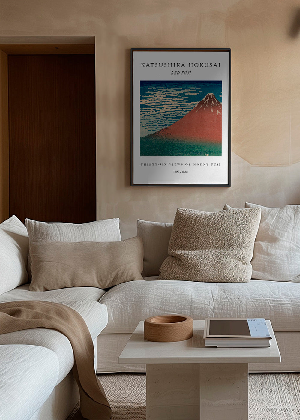 Red Fuji Exhibition White - Katsushika Hokusai