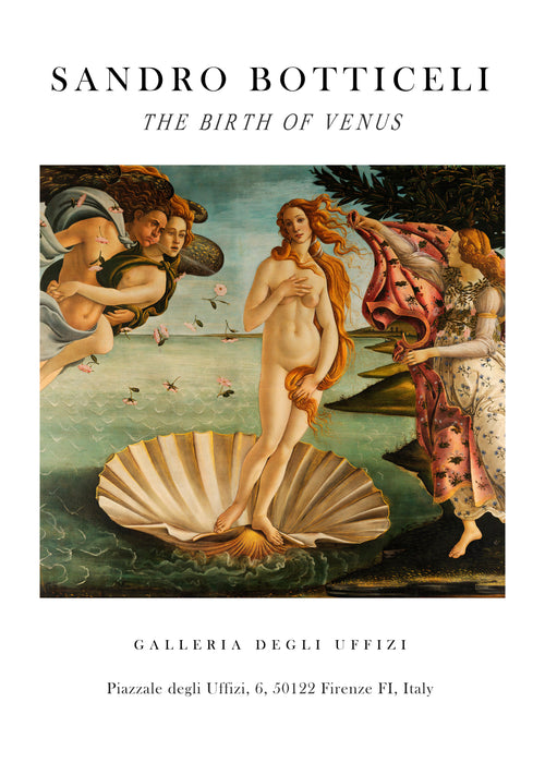 La Nascita di Venere Exhibition White - Sandro Botticelli - Unframed art print