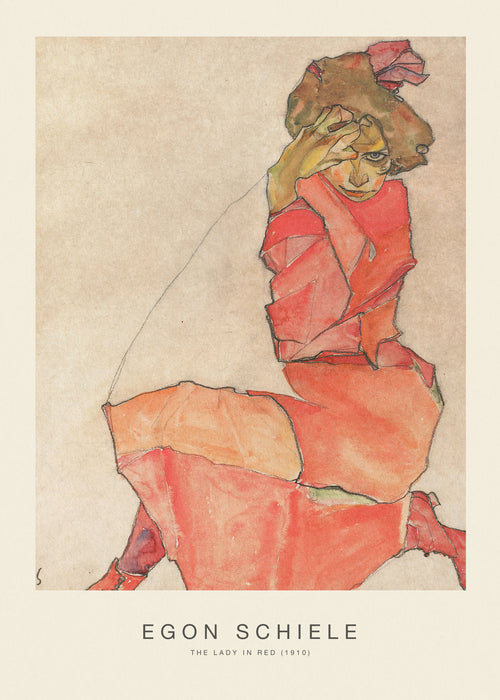 The Lady in Red (Special Edition) - Egon Schiele - Unframed art print