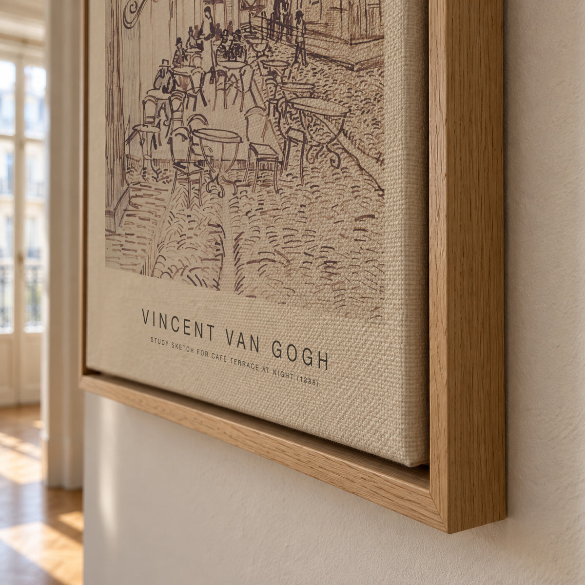 Study Sketch for Cafe? Terrace at Night (Special Edition) - Vincent van Gogh - Framed canvas detail