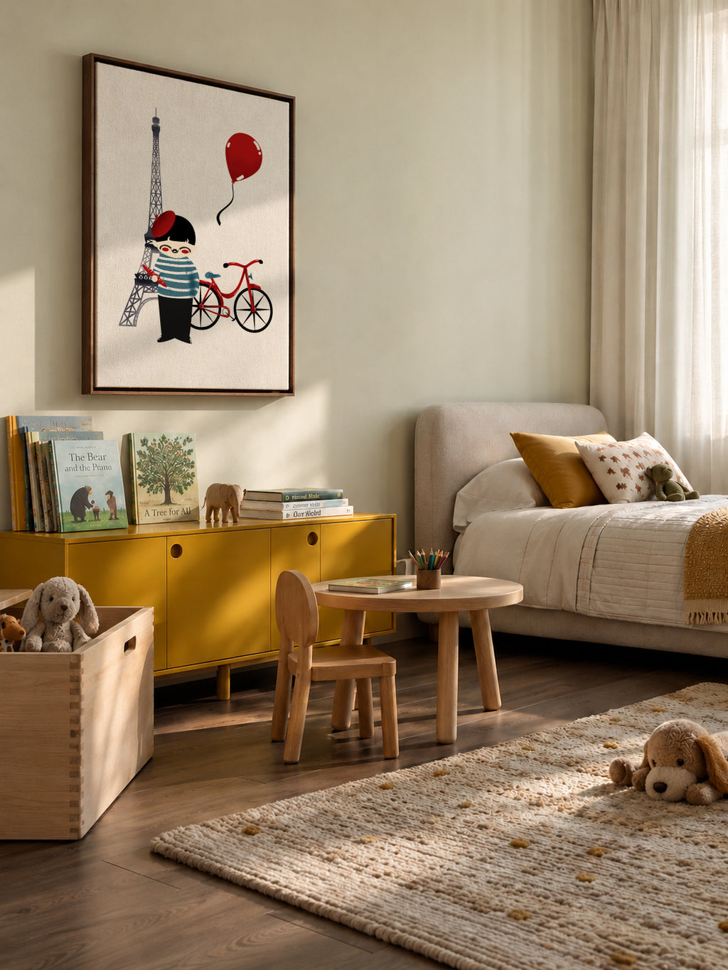 Hello Paris - Framed canvas in an interior