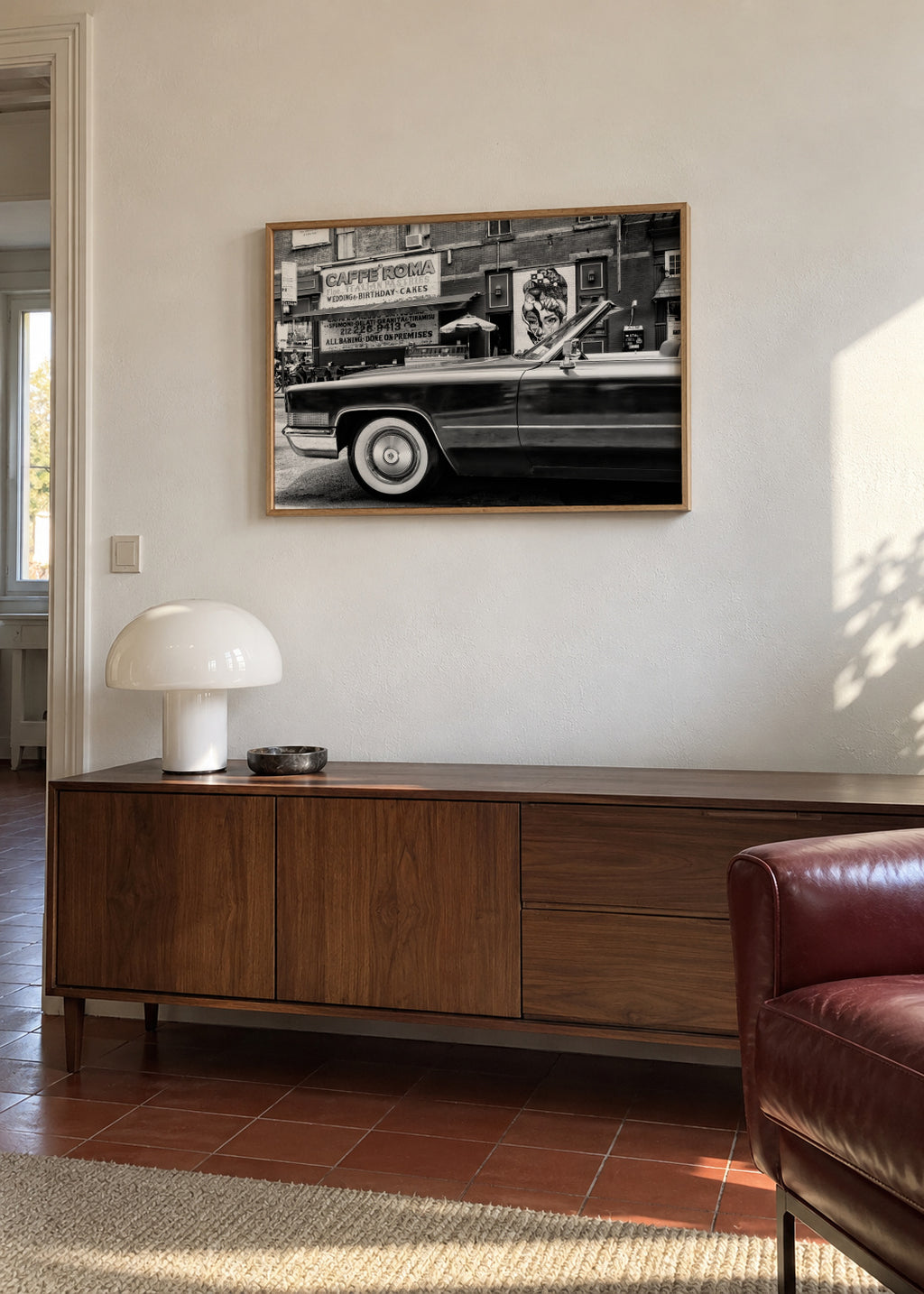 Black Manhattan - Classic Car - Framed poster in an interior
