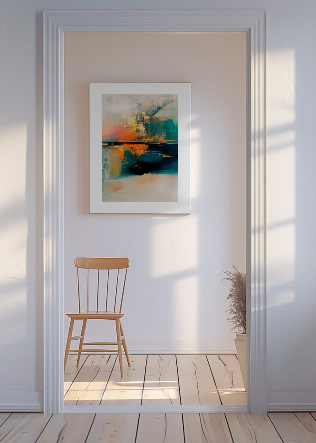Abstraktes Bild mit Wasserreflexen – Canvas