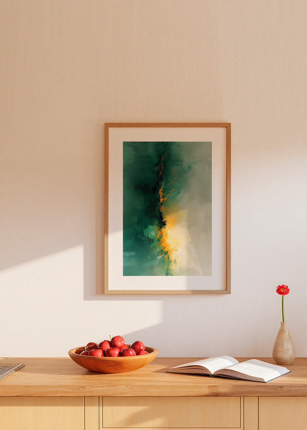 Abstraktes Bild Grün und Gold - Dämmerung – Product2