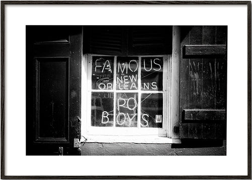 Küchenkunst: New Orleans Schild in Schwarzweiß – Black Frame